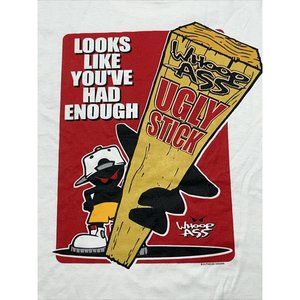 Vintage Outhouse Udamon Whoop Ass Ugly Stick T-Shirt Mens Size L Graphic New